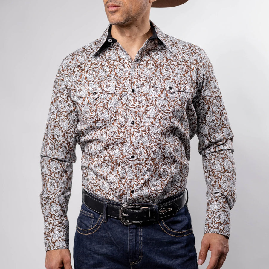 Camisa Cactus Estampada Amibas Café 128