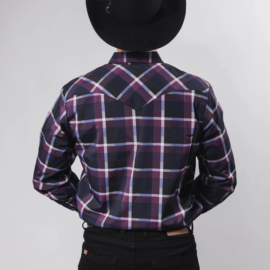Camisa Hannover Cuadros Morado/Negro 339