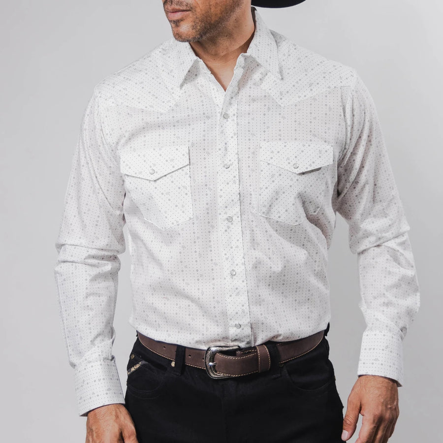Camisa Hannover Estampada Punto Blanco/Flor 346