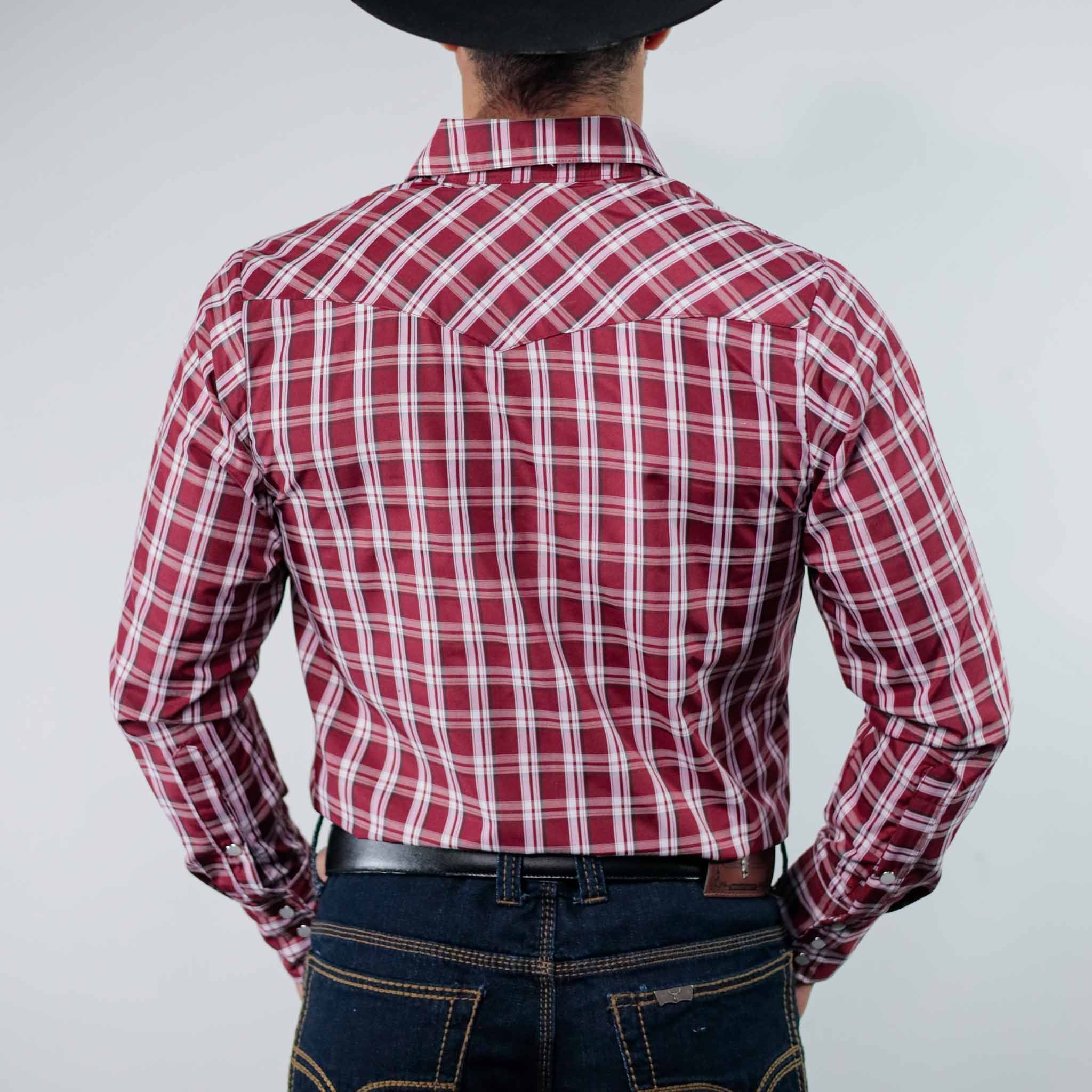 Camisa Custer Cuadros Valencia Vino/Blanco 019