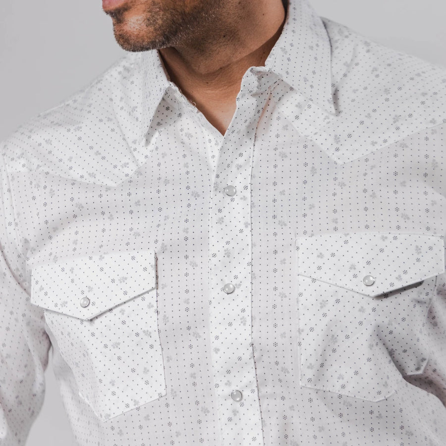Camisa Hannover Estampada Punto Blanco/Flor 346