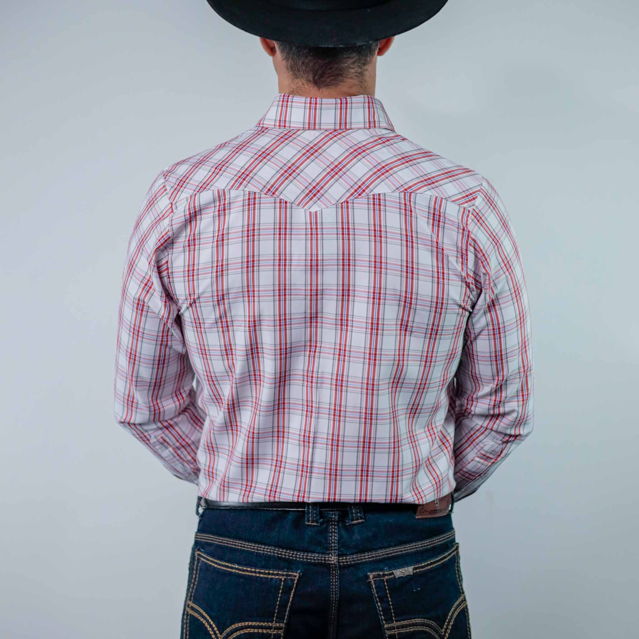 Camisa Custer Cuadros Valencia Blanco/Rojo 020