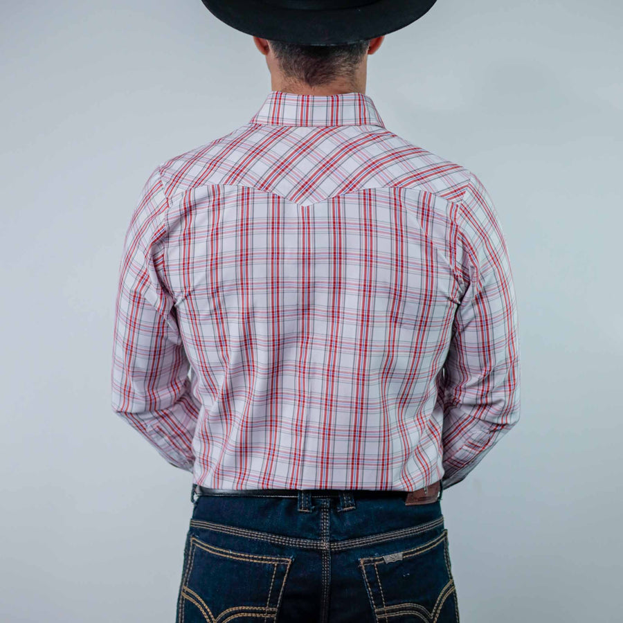 Camisa Custer Cuadros Valencia Blanco/Rojo 020