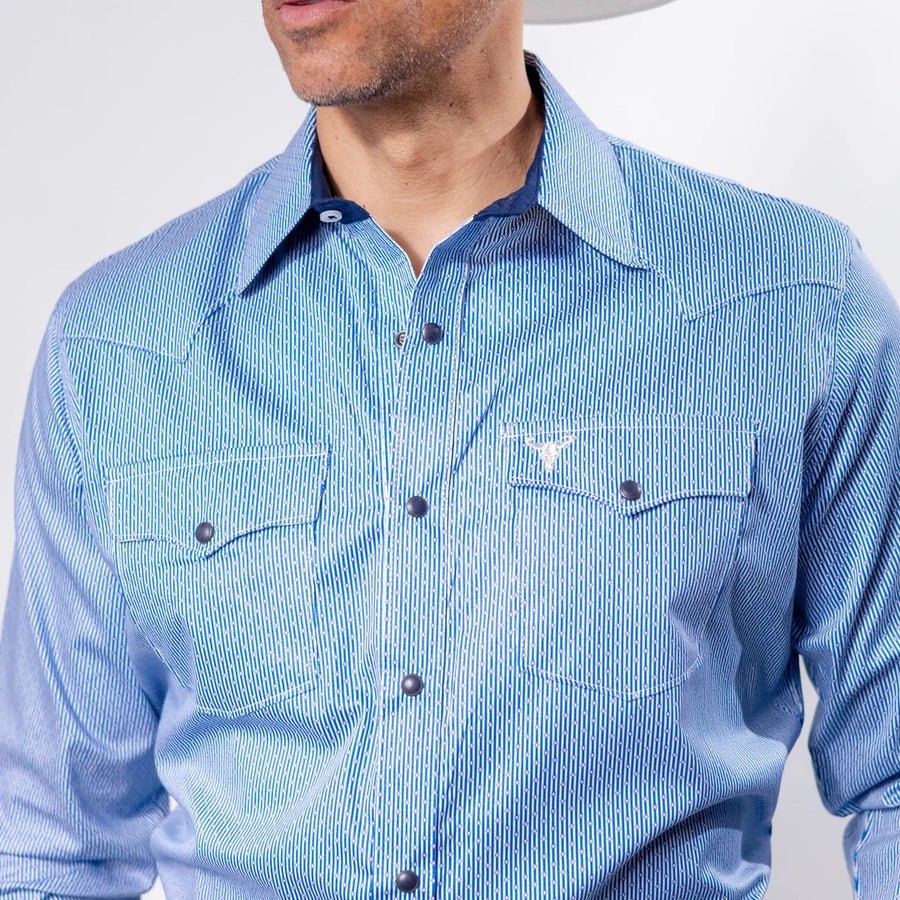 Camisa Cactus Estampada Rayas Azul 130