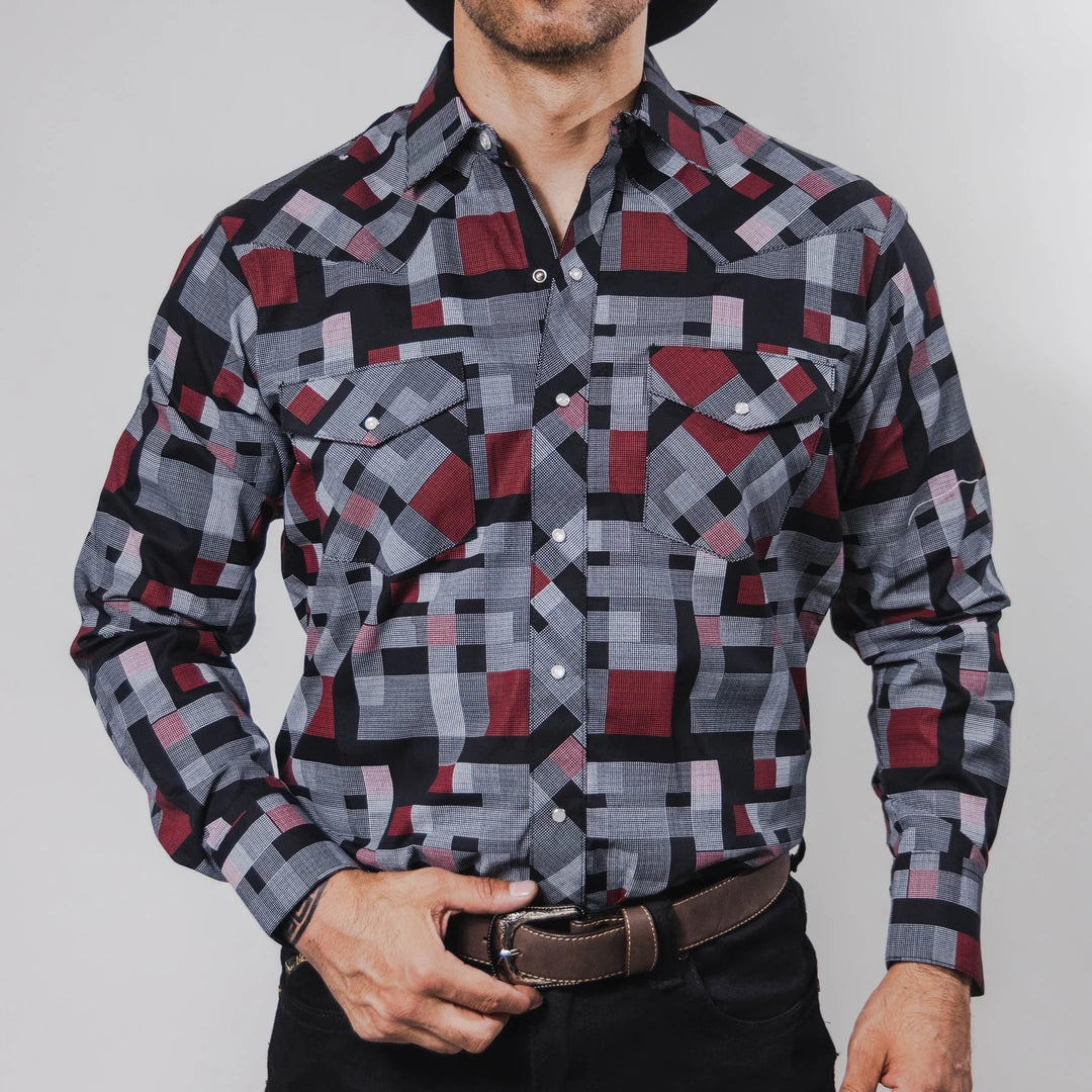 Camisa Hannover Est Punto Negro/Rojo 347