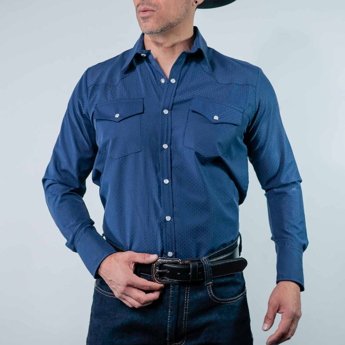Camisa Custer Estampada Milan Azul 022