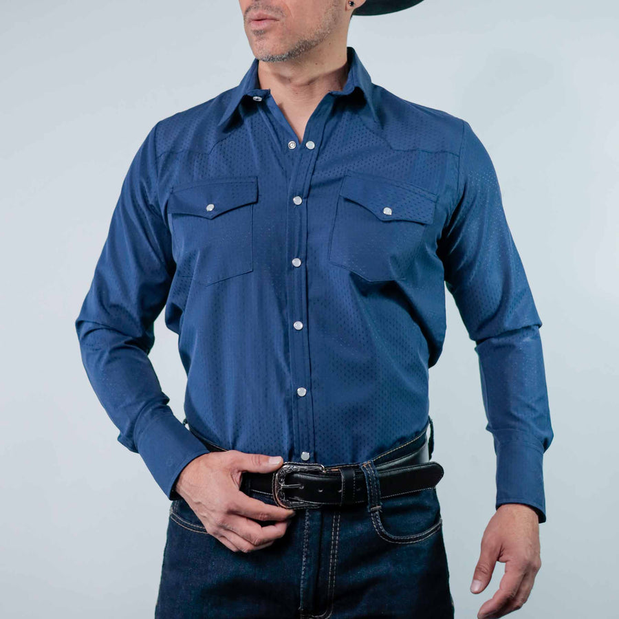Camisa Custer Estampada Milan Azul 022
