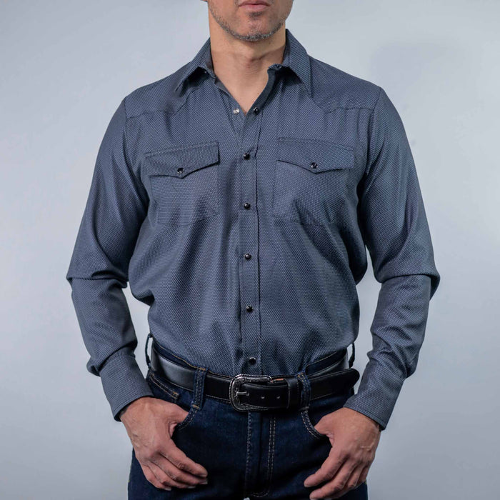 Camisa Custer Estampada Valencia Gris/Blanco 024
