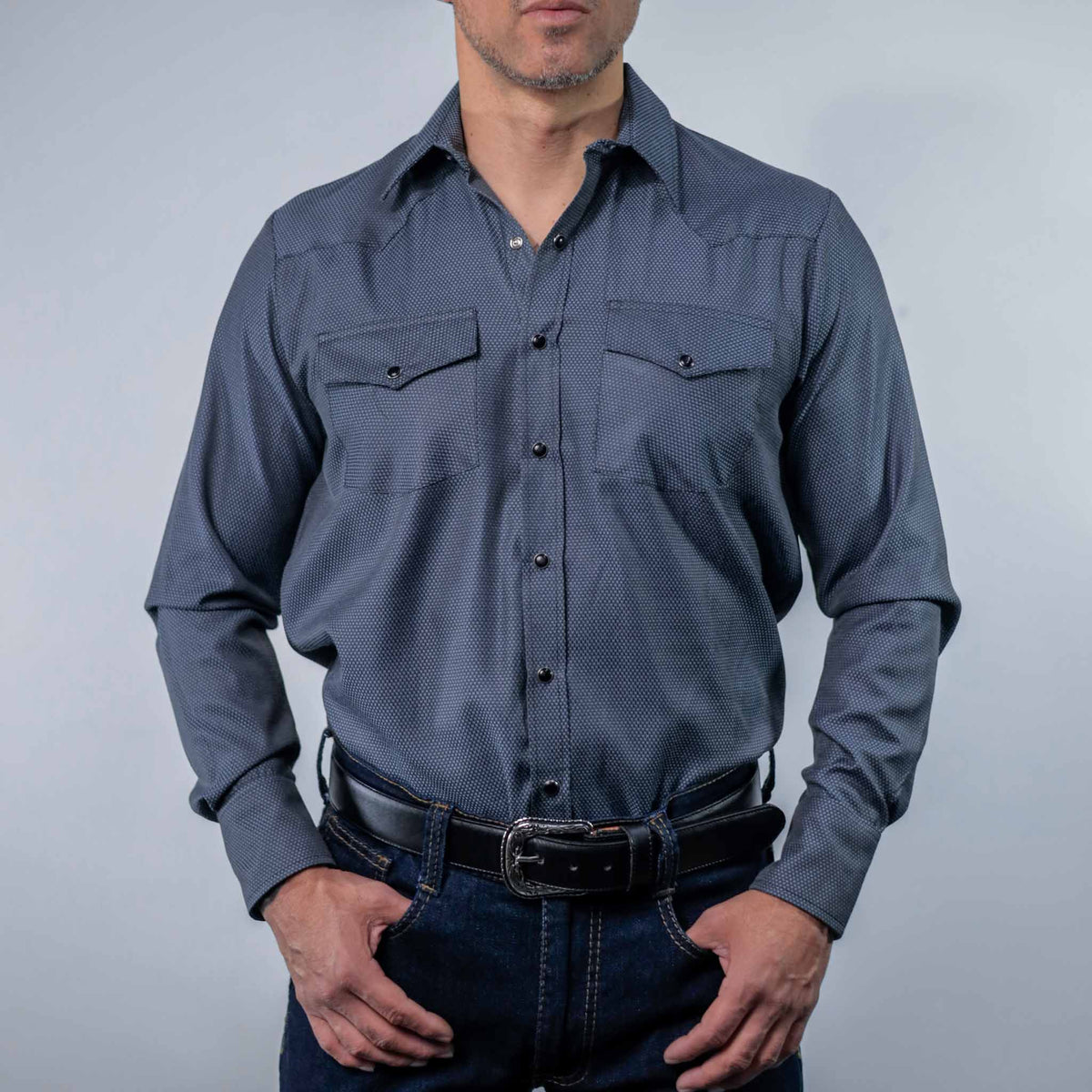 Camisa Custer Est Valencia Gris/Blanco 024