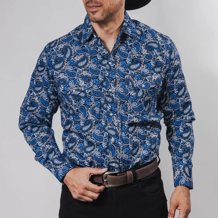 Camisa Hannover Estampada Amibas Azul/Blanco 367