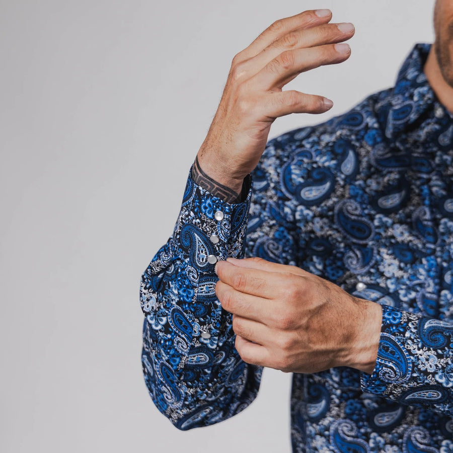Camisa Hannover Estampada Amibas Azul/Blanco 367