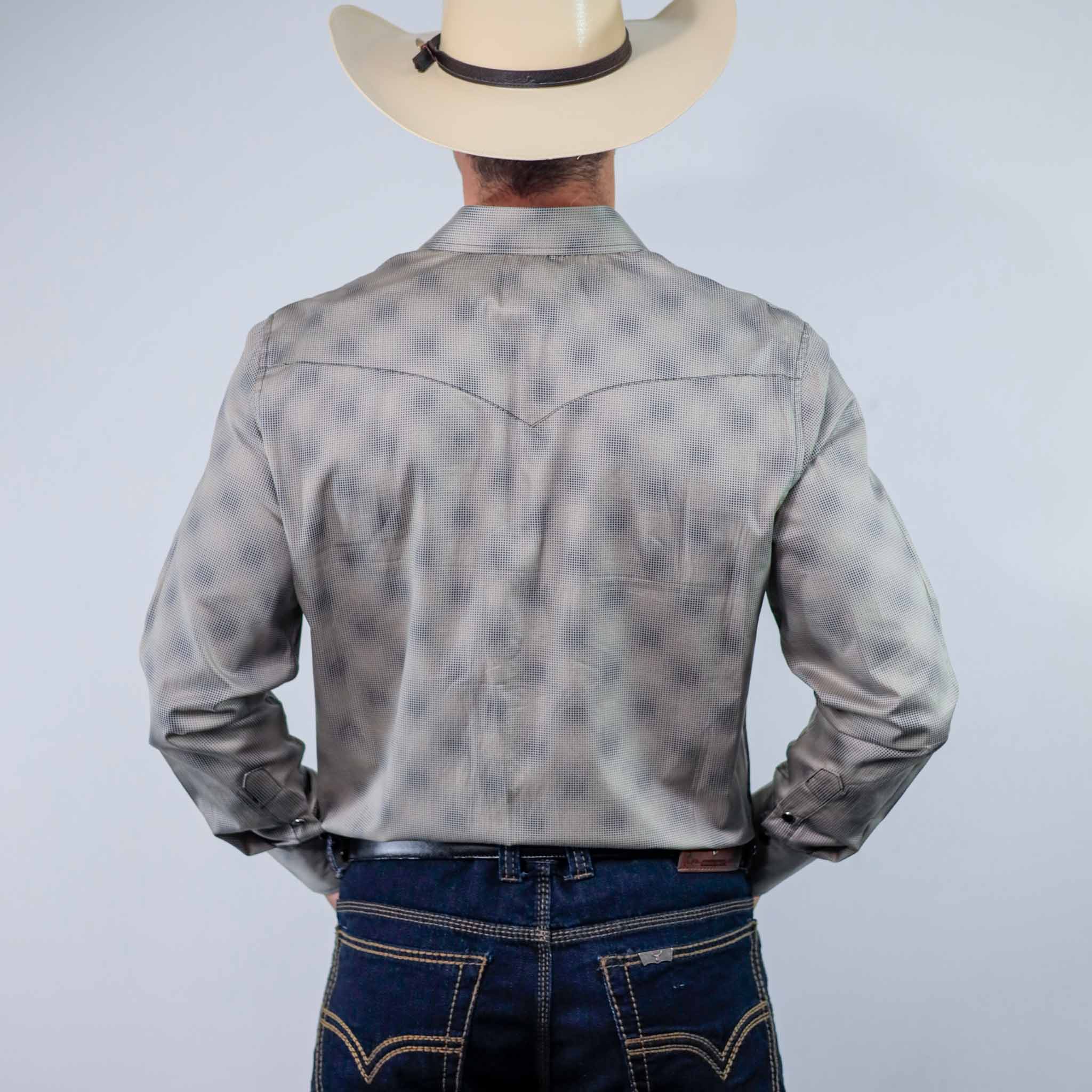 Camisa 1800 West Est Puntos Negro/Gris 034