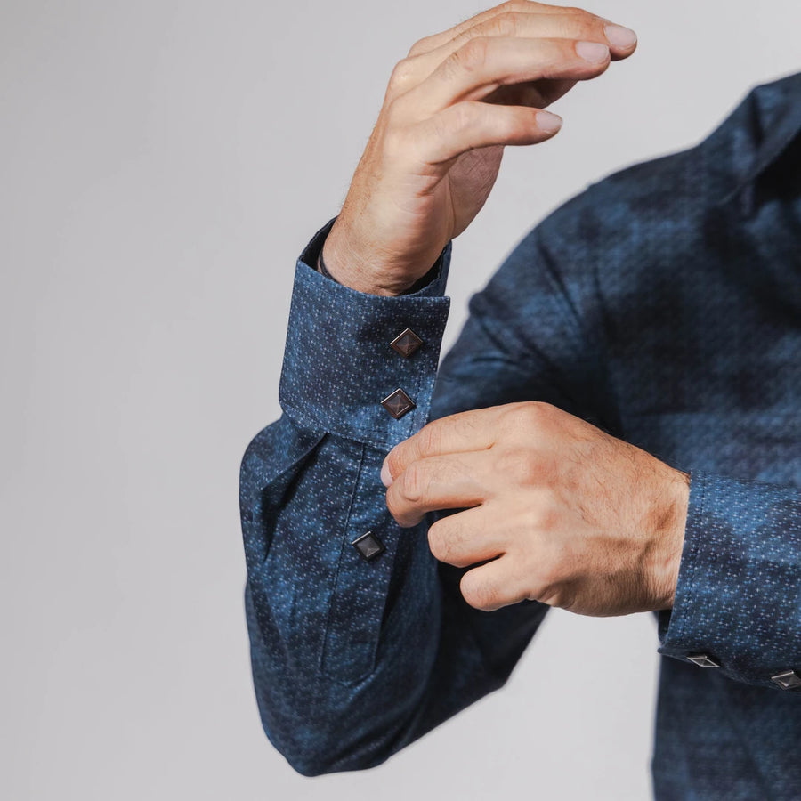 Camisa Rock&Roll Estampada Geo Print Azul 049