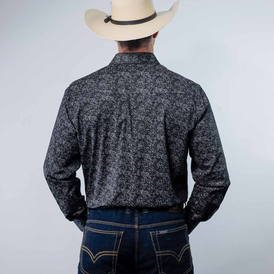 Camisa 1800 West Estampada Negro/Gris 035