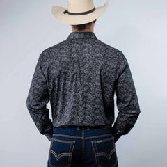 Camisa 1800 West Est Negro/Gris 035