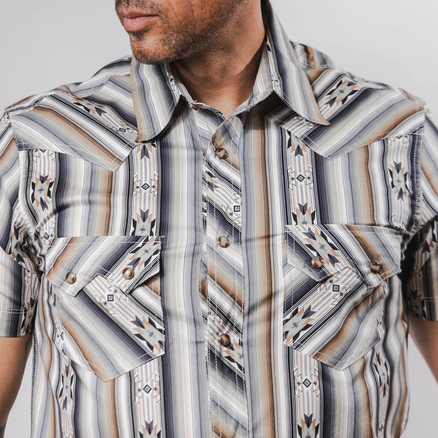 Camisa Rock&Roll Manga Corta Navajo Stripe Gris 052