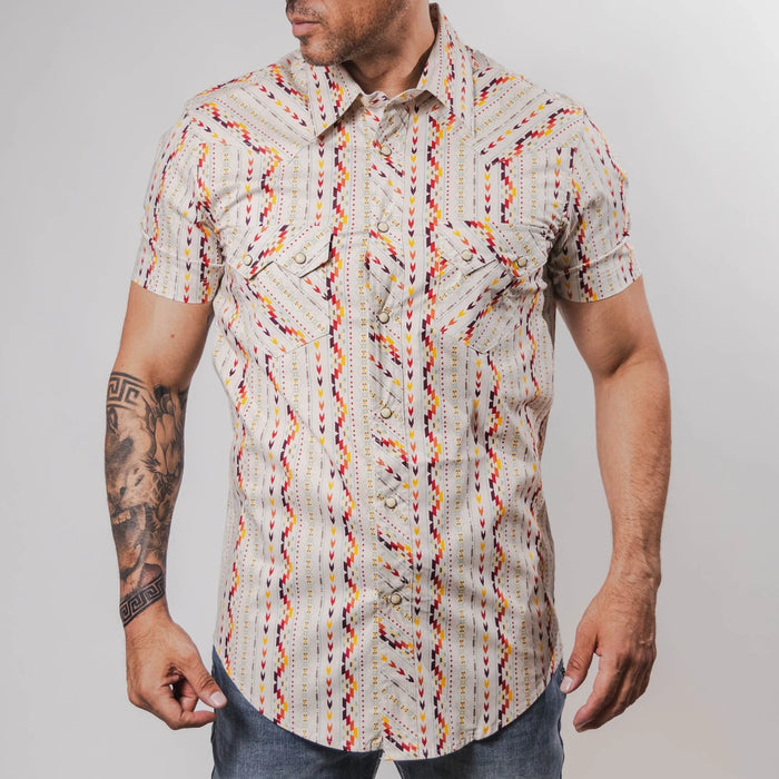 Camisa Rock&Roll Manga Corta Navajo Beige Colors 053