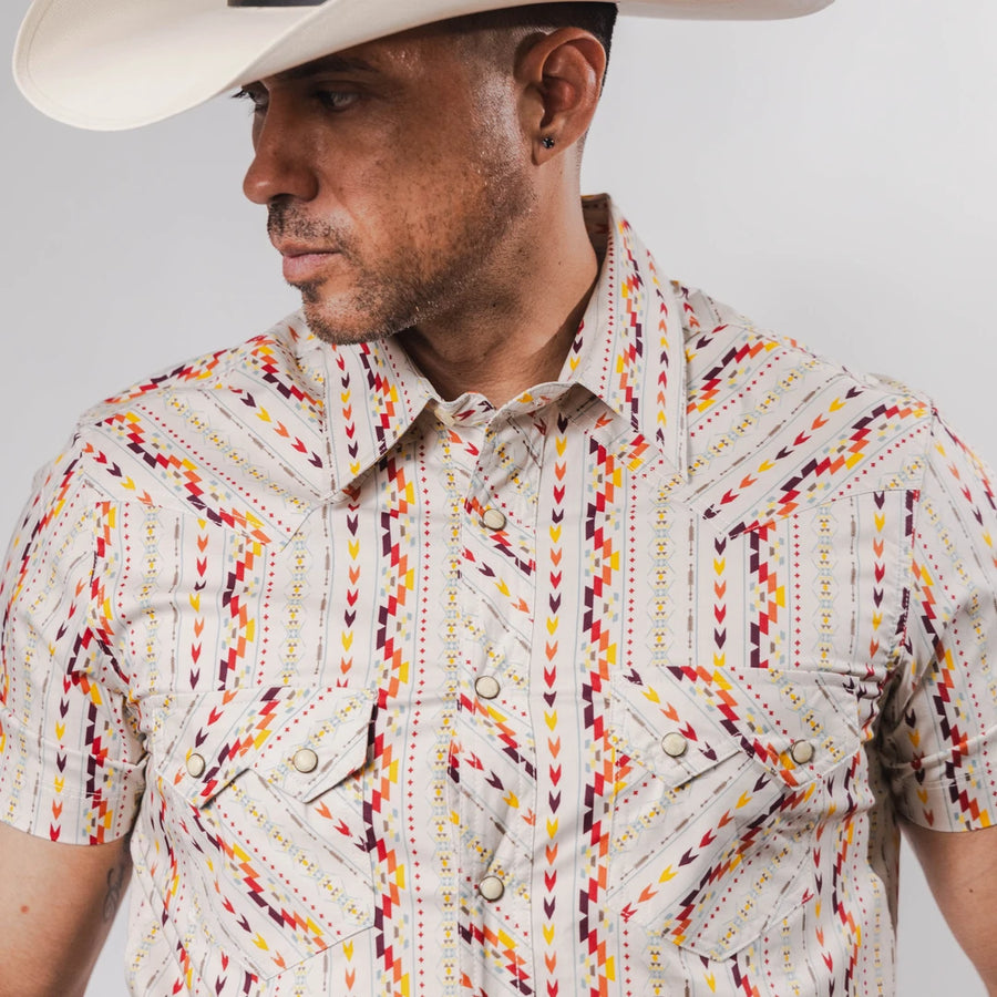 Camisa Rock&Roll Manga Corta Navajo Beige Colors 053