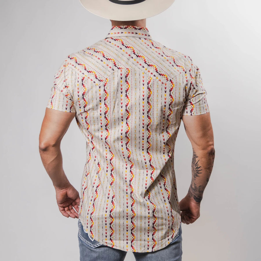 Camisa Rock&Roll Manga Corta Navajo Beige Colors 053