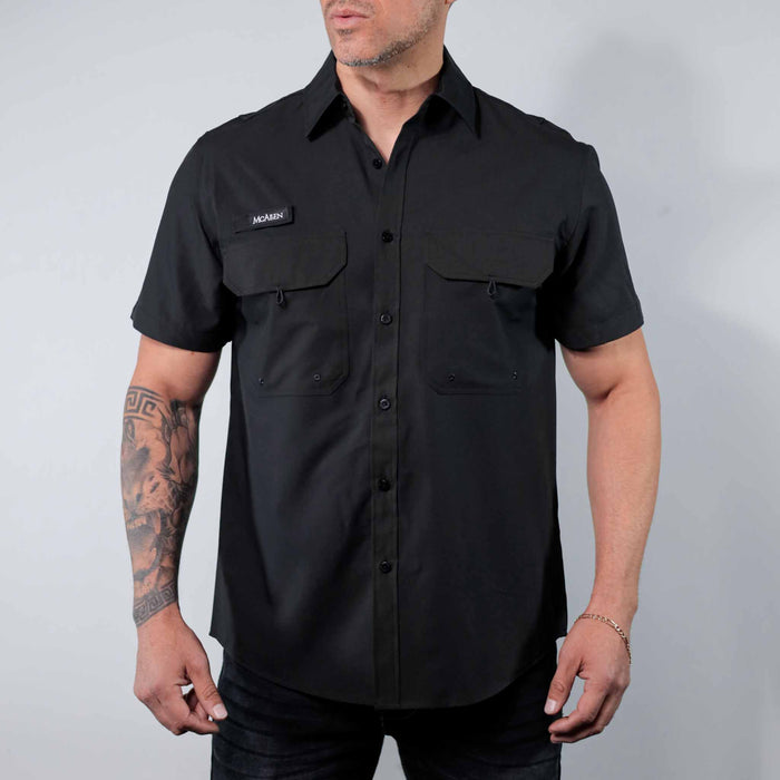 Camisa McAllen Manga Corta Pescador Negra 075