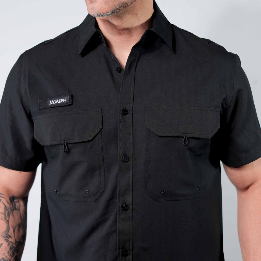 Camisa McAllen Manga Corta Pescador Negra 075