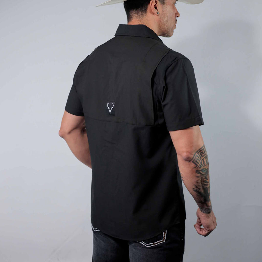 Camisa McAllen Manga Corta Pescador Negra 075