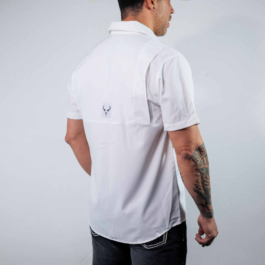 Camisa McAllen Manga Corta Pescador Blanca 077