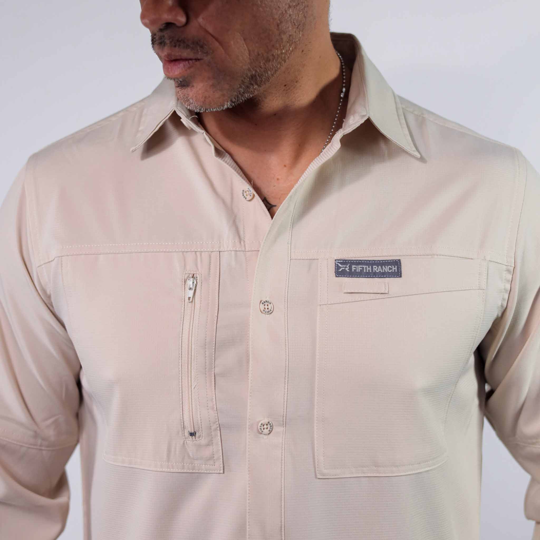 Camisa 5th Ranch Lisa Performance Beige 008