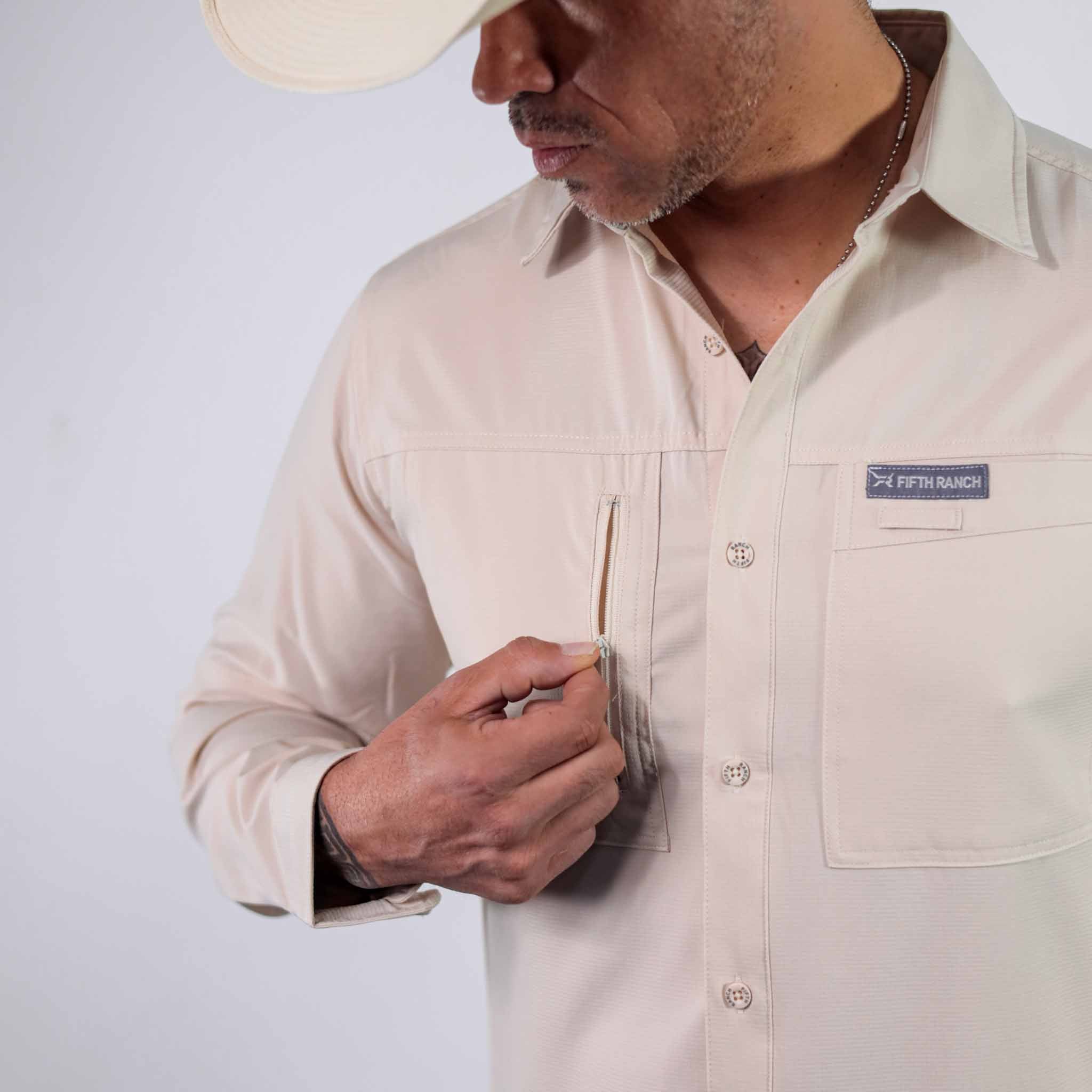 Camisa 5th Ranch Lisa Performance Beige 008