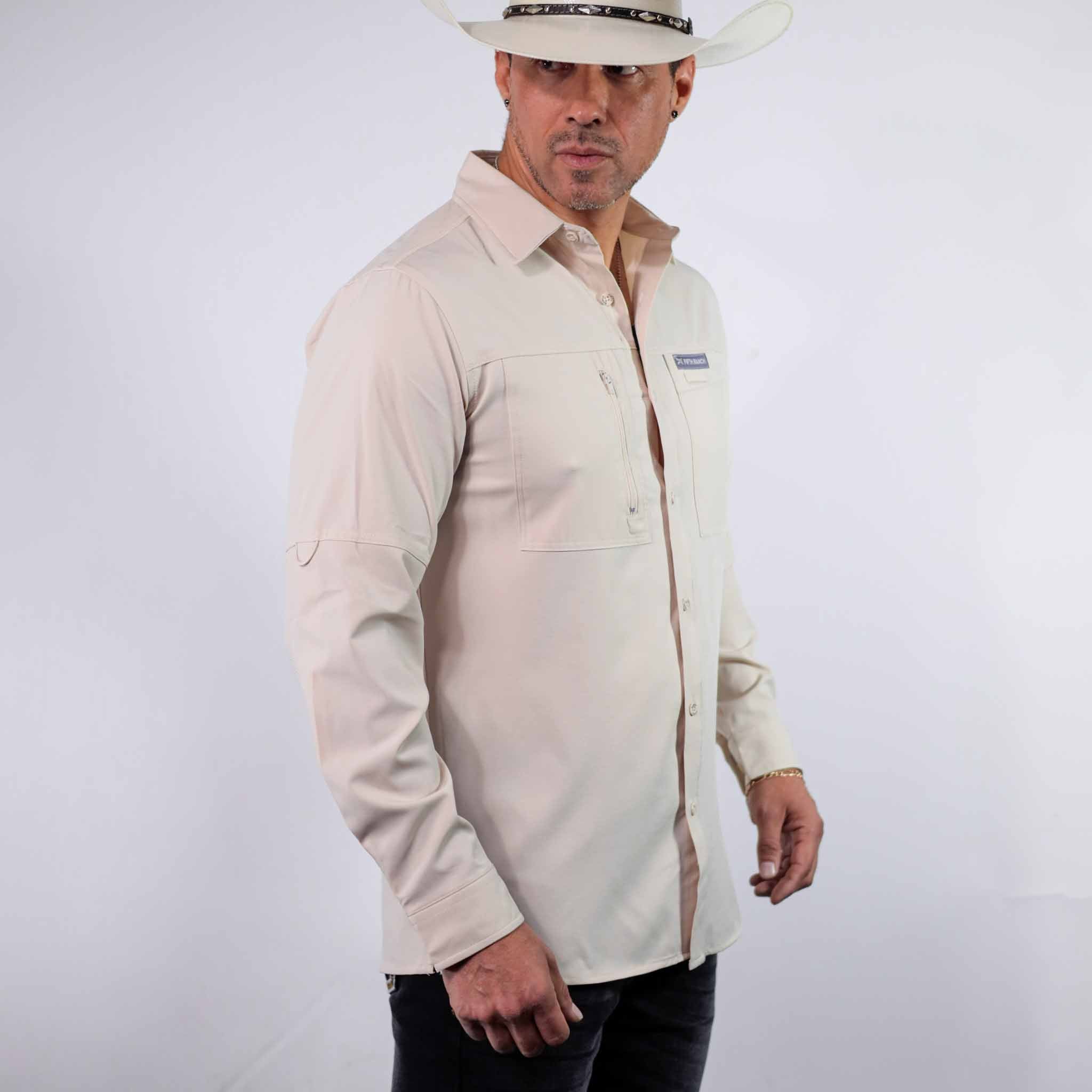 Camisa 5th Ranch Lisa Performance Beige 008
