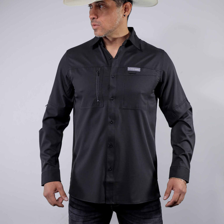 Camisa 5th Ranch Lisa Performance Negro 010