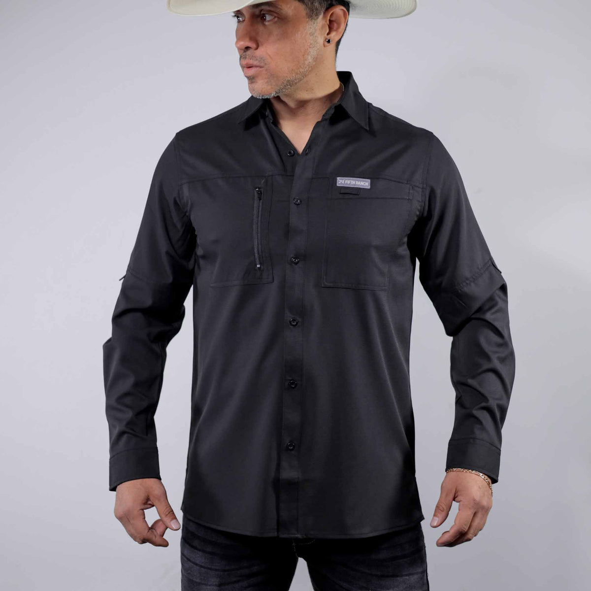 Camisa 5th Ranch Lisa Performance Negro 010
