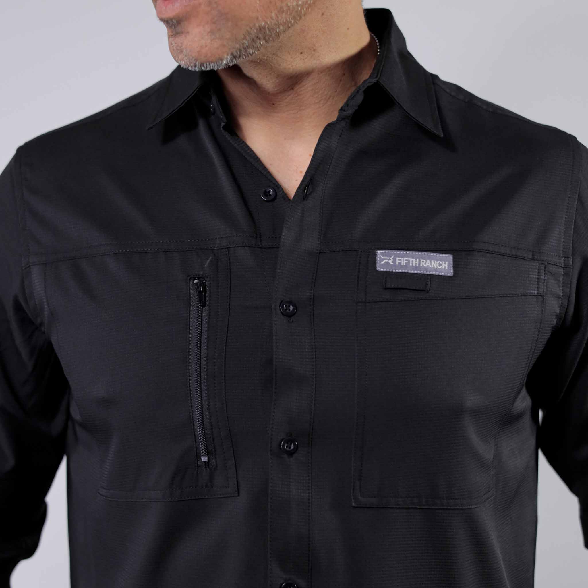 Camisa 5th Ranch Lisa Performance Negro 010