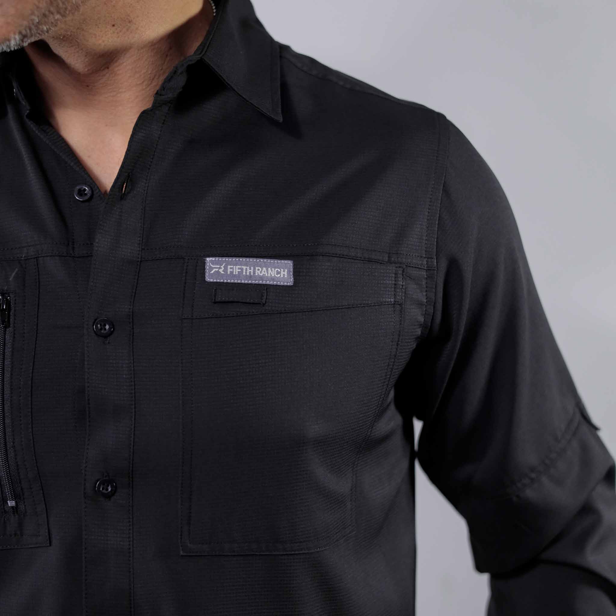 Camisa 5th Ranch Lisa Performance Negro 010