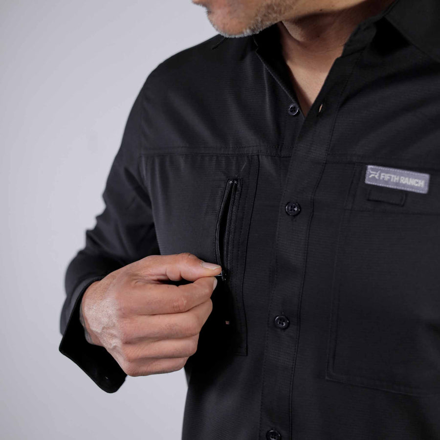 Camisa 5th Ranch Lisa Performance Negro 010
