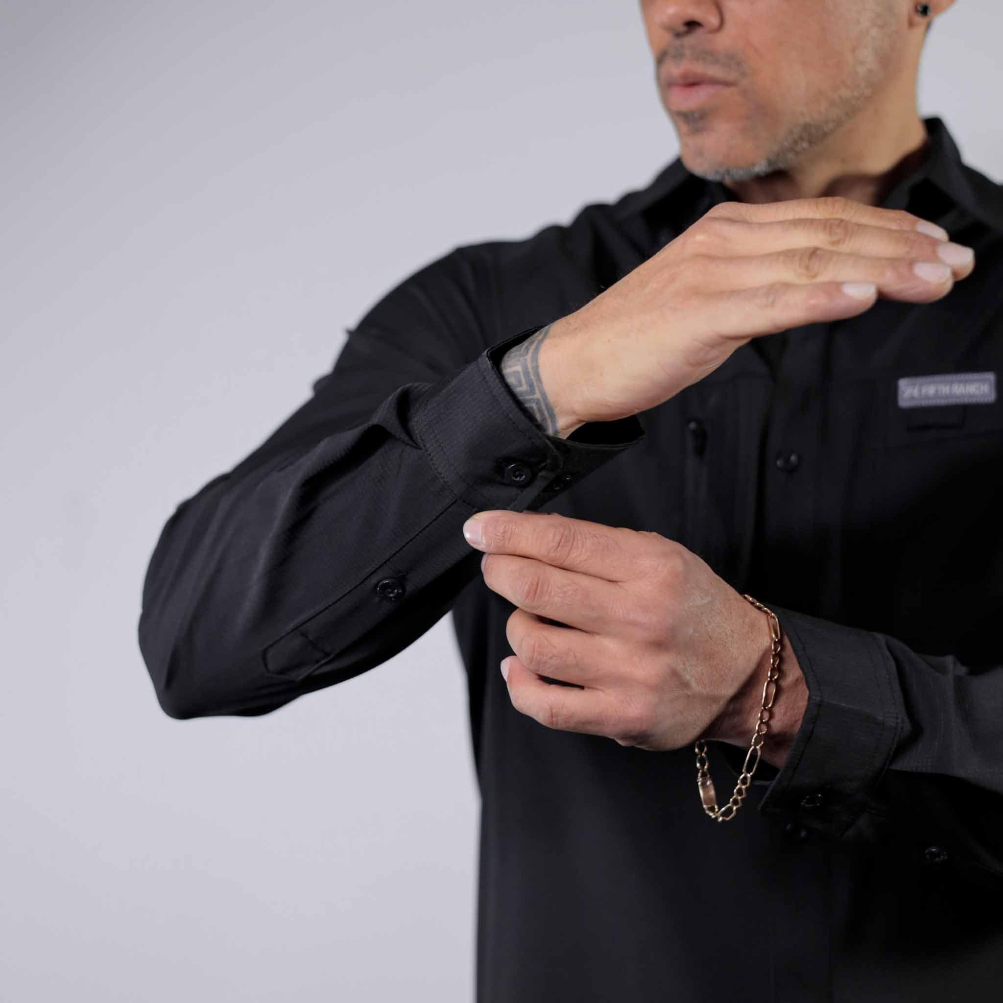 Camisa 5th Ranch Lisa Performance Negro 010