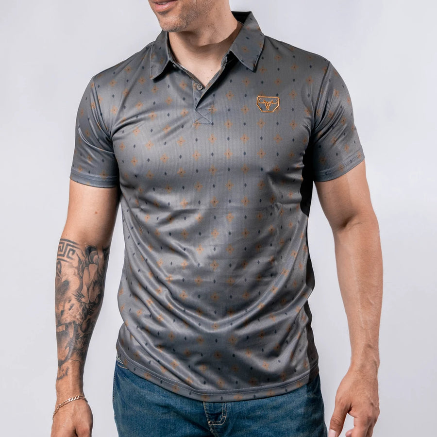 Playera Polo Platini Fit Estampada Puntos Olivo 057