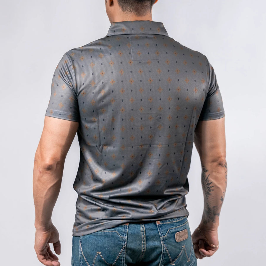 Playera Polo Platini Fit Estampada Puntos Olivo 057