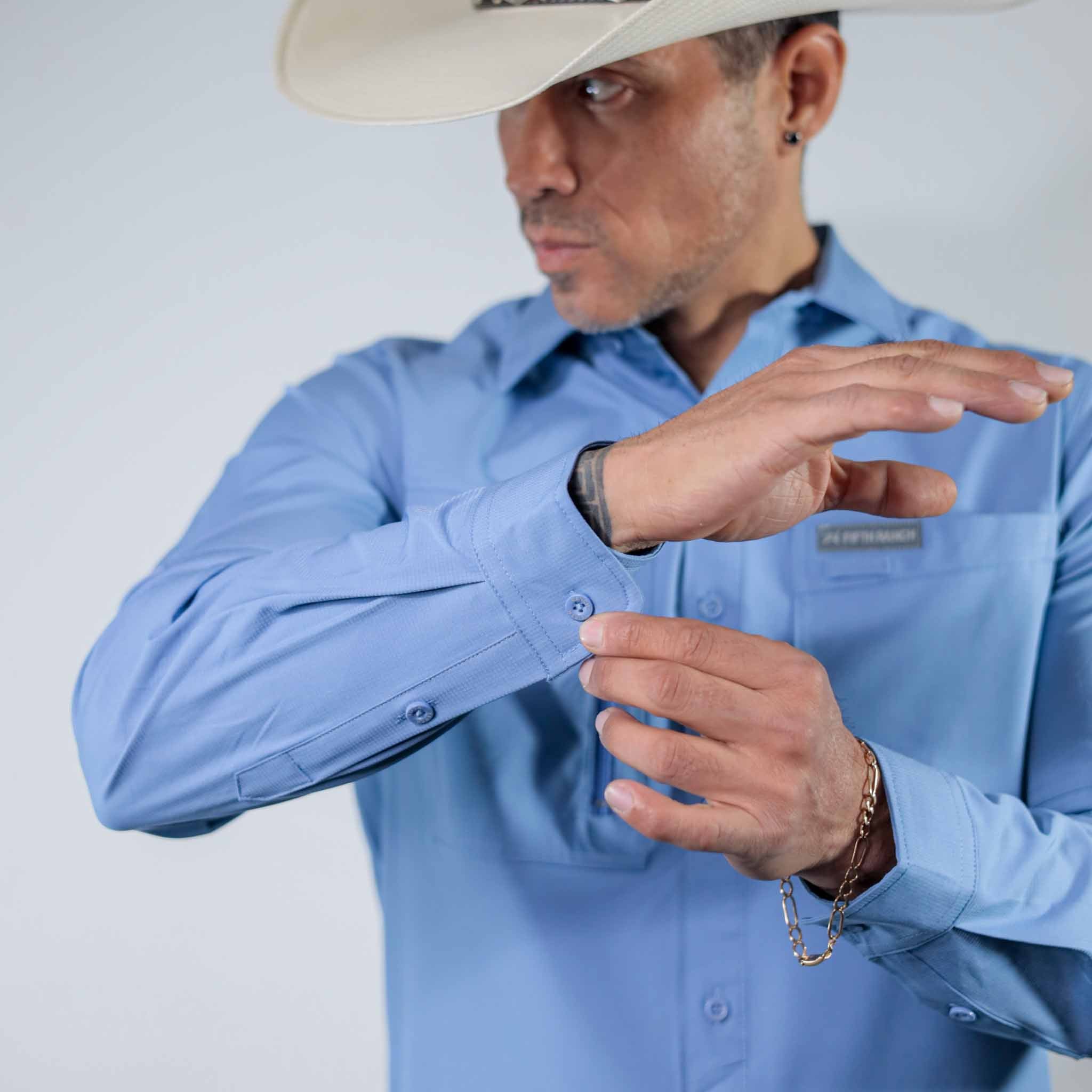 Camisa 5th Ranch Lisa Performance Celeste 013