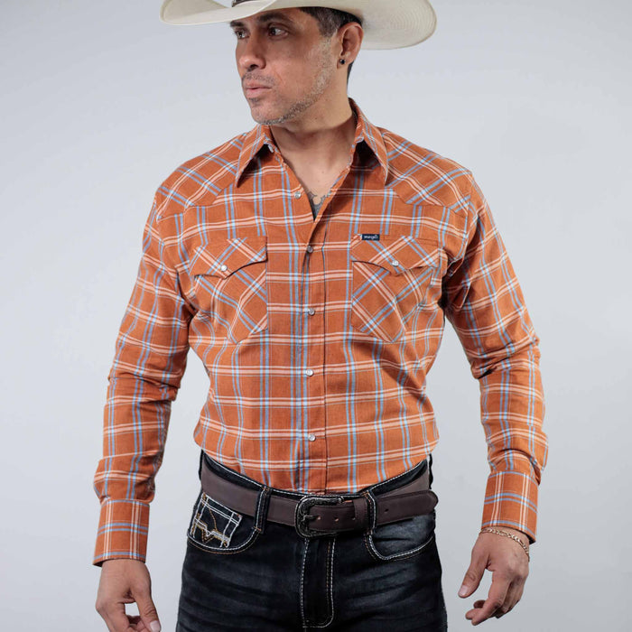 Camisa Wrangler Painted Cuadros Shedron/Blanco 260