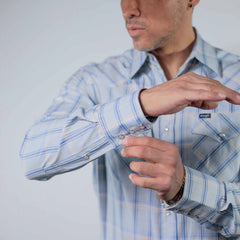 Camisa Wrangler Painted Cuadros Celeste/Azul/Blanco 261
