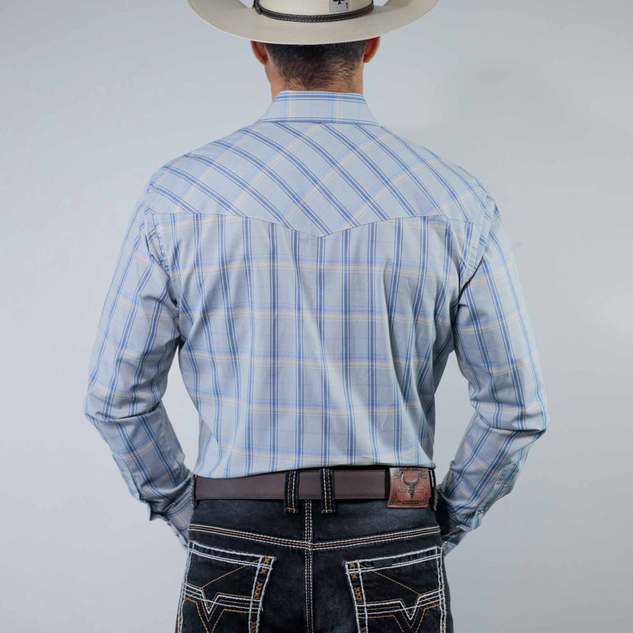 Camisa Wrangler Painted Cuadros Celeste/Azul/Blanco 261