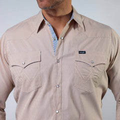 Camisa Wrangler Retro Lisa Tex Beige/Rombos 263
