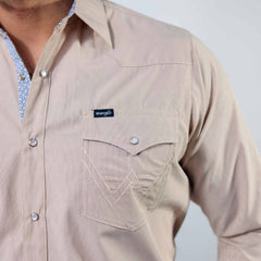 Camisa Wrangler Retro Lisa Tex Beige/Rombos 263