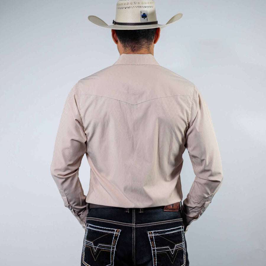 Camisa Wrangler Retro Lisa Tex Beige/Rombos 263