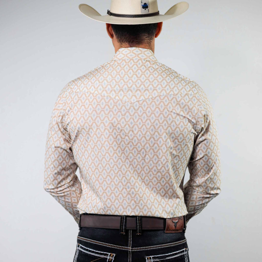 Camisa Wrangler Retro Estampada Khaki/Blanco/Gris 264