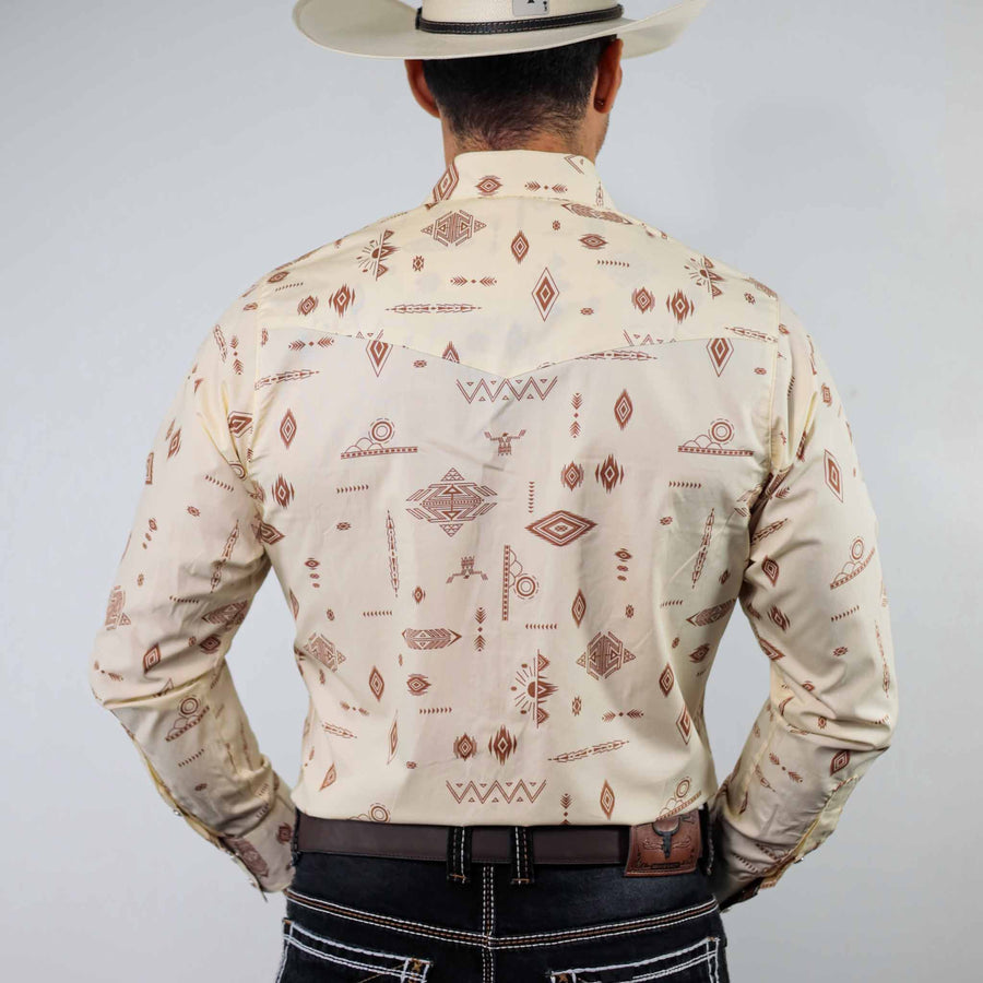 Camisa Wrangler Retro Estampada Beige/Café 266