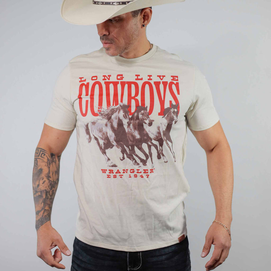 Playera Wrangler Beige Horses 267