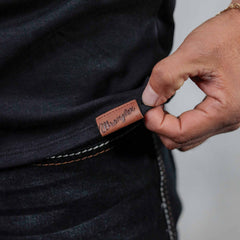 Playera Wrangler Negro/Azul Logo 273