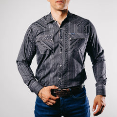 Camisa Wrangler Est Gris Negro 208